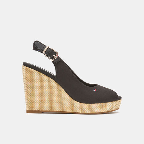 Sandalias de mujer Tommy Hilfiger Iconic con cuña y plataforma, Negro Sandalias de mujer Tommy Hilfiger Iconic con cuña y plataforma, Negro